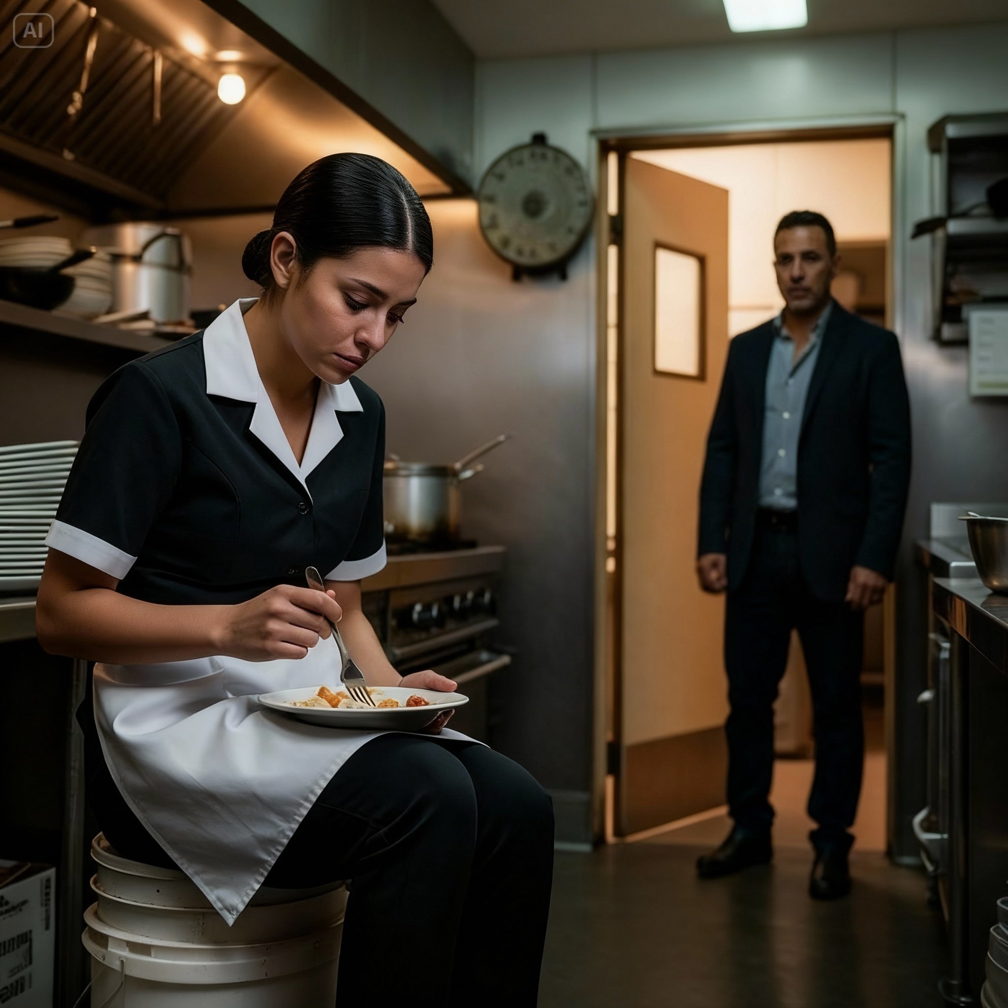 Ella Comía Sobras a Escondidas… Sin Saber Que El Dueño La Estaba Observando…