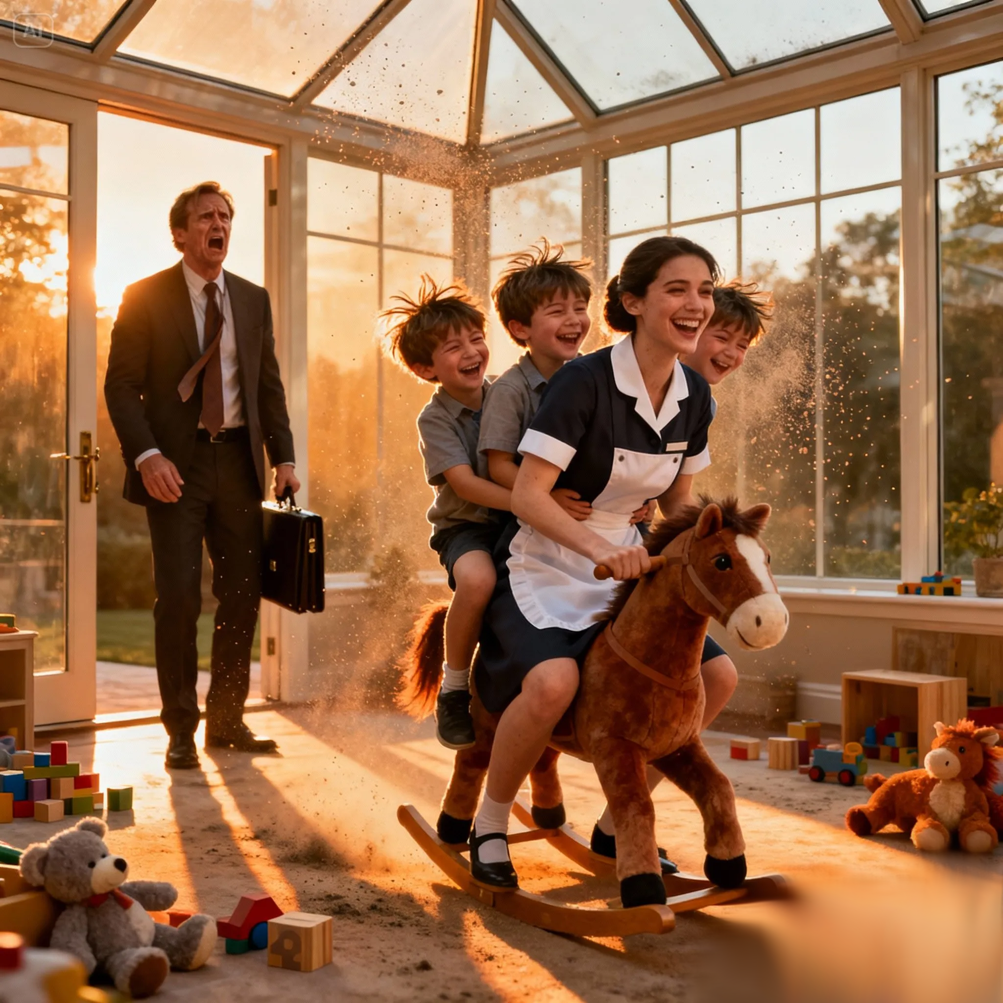 Un multimillonario regresó temprano a casa y encontró a la criada con sus trillizos, dejándolo completamente sin palabras.