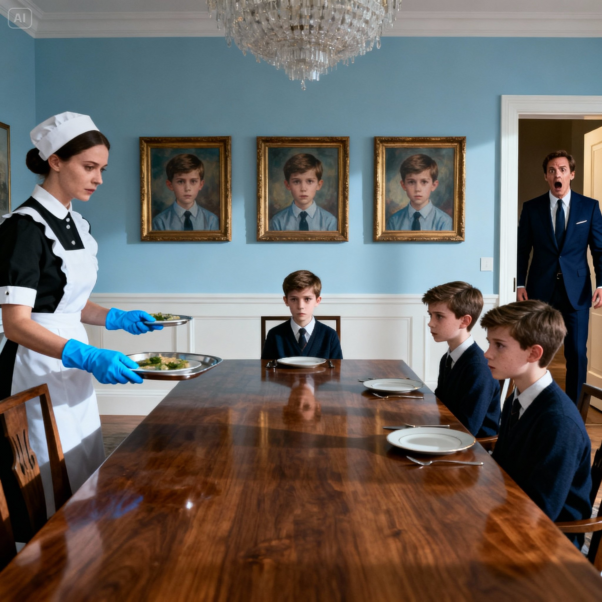 Un millonario llega sin avisar a la hora del almuerzo… y no puede creer lo que ve