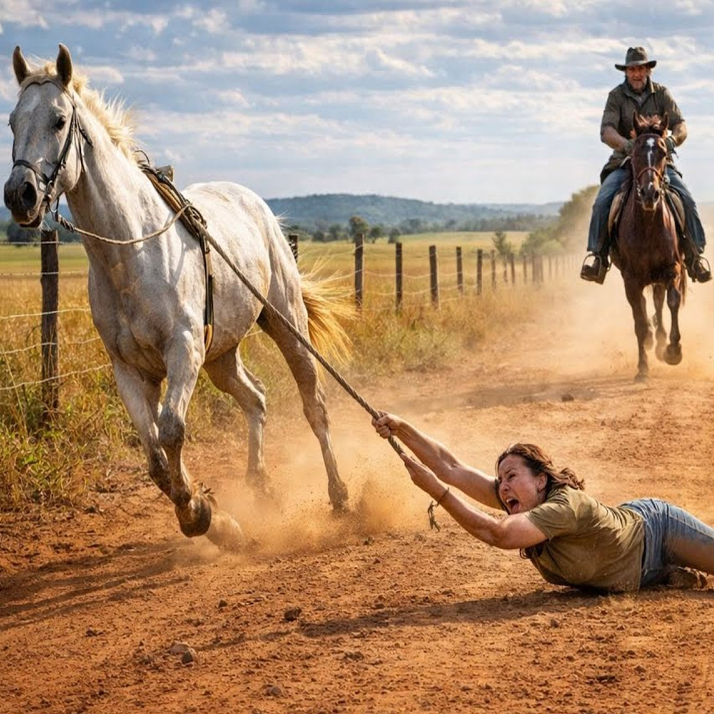 Granjero viudo ve a una MUJER siendo ARRASTRADA por un caballo desbocado… hasta que…