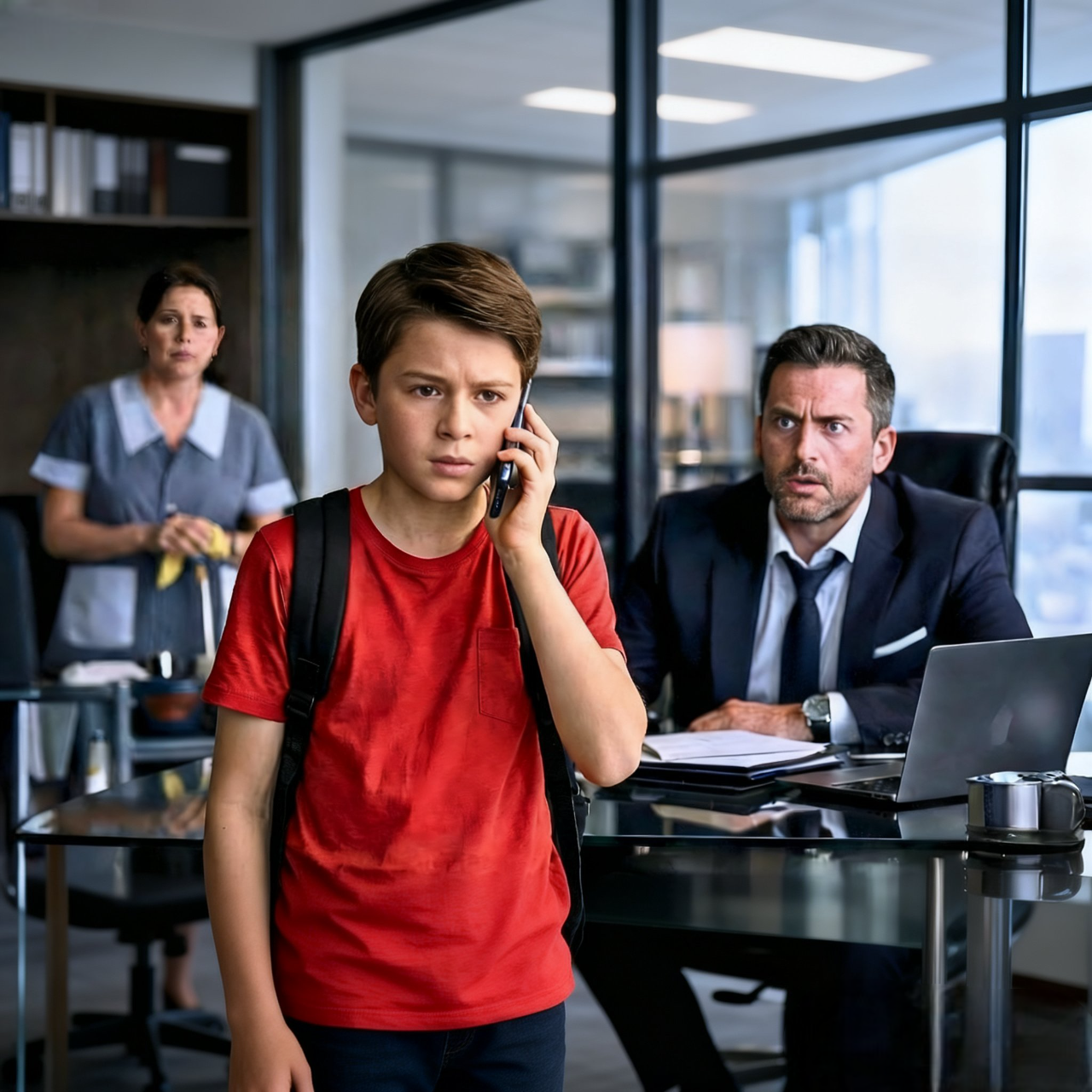 El hijo de la mujer de limpieza contesta la llamada y salva el mayor contrato del ceo millonario…