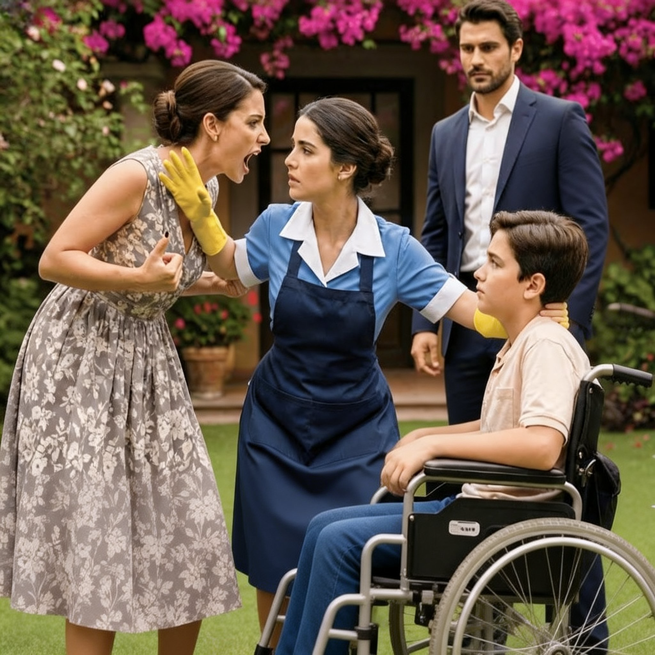 Millonario descubre a la limpiadora protegiendo a su hijo lisiado, y queda espantado al ver la verda…