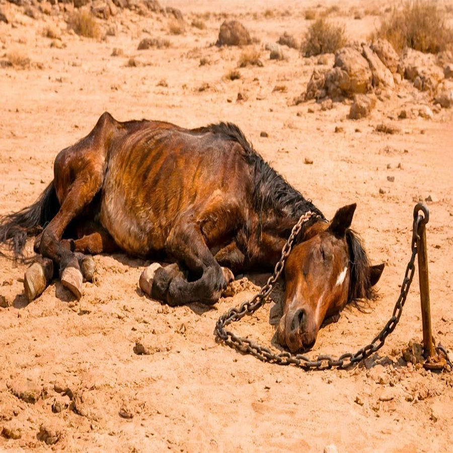 NIÑO ENCUENTRA CABALLO ENCADENADO EN EL DESIERTO… PERO NO ERA UN CABALLO COMÚN…