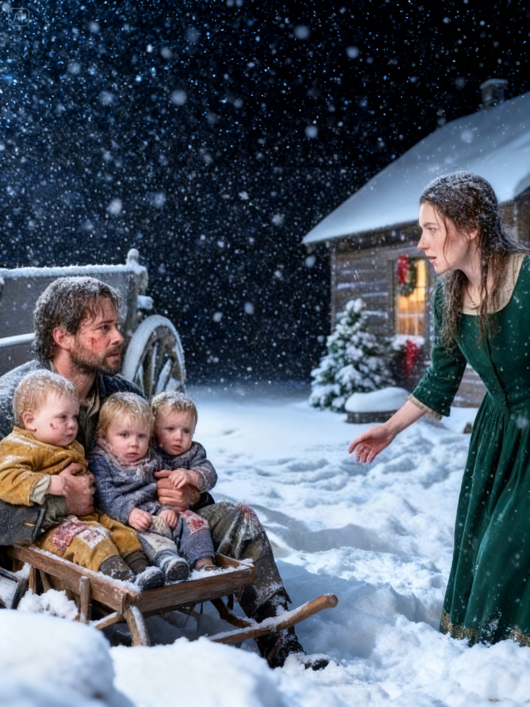 Iba a Pasar la Navidad sola, hasta que el Ranchero Viudo Llegó con sus Hijas… y la Salvó