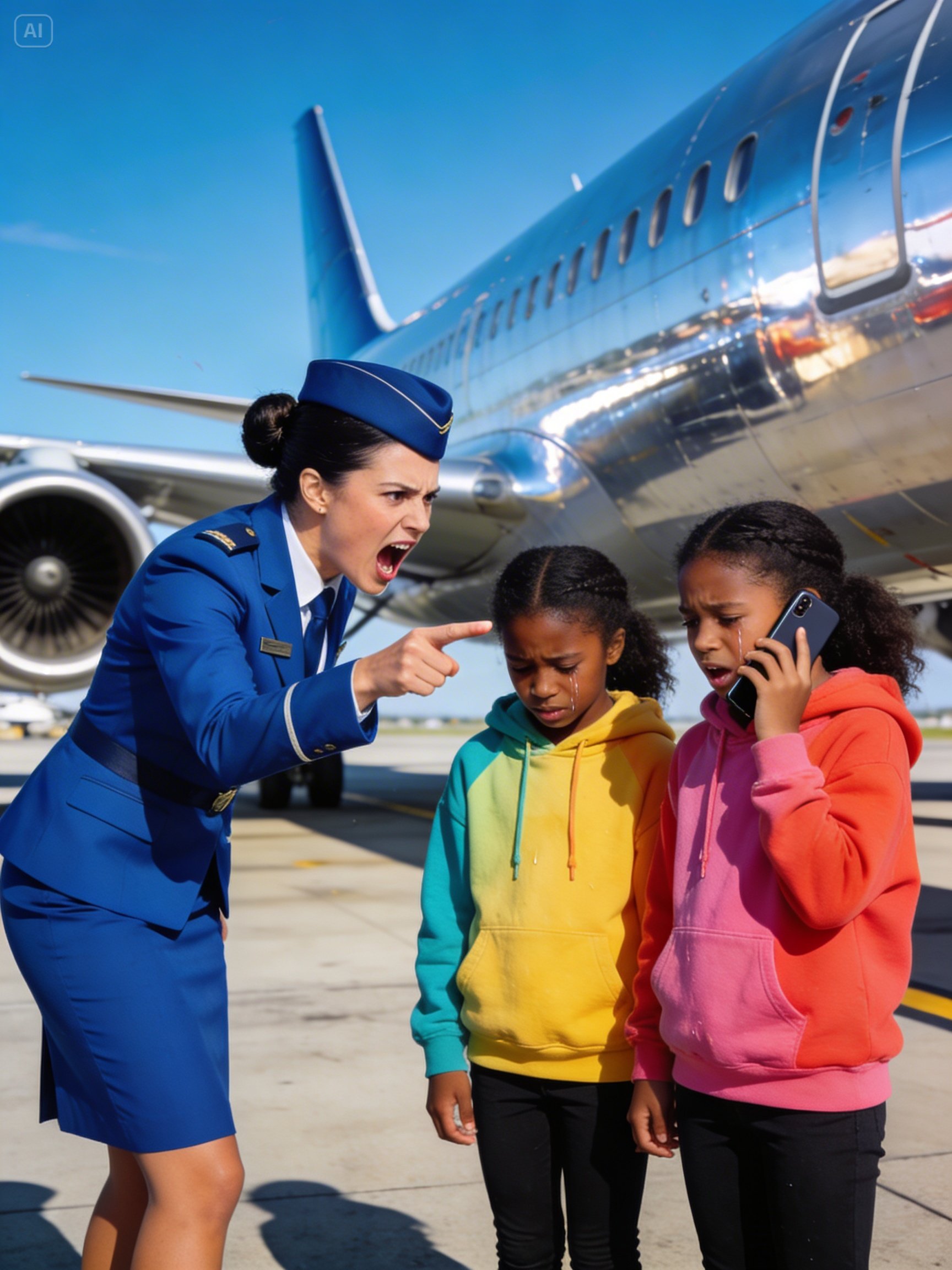 Aerolínea niega el embarque a gemelas negras hasta que el padre del CEO interviene y fundamenta vuelos. No me importa quien sea tu padre supuestamente lo es. Ustedes dos no se llevan bien este vuelo. Esas palabras venenosas cortadas a través del ruido del aeropuerto en la puerta 47. Hartsfield Jackson Atlanta Internacional Aeropuerto mientras el agente de puerta Tinsley Ray se inclinaba sobre el mostrador, con la cara roja de desprecio apenas contenido.