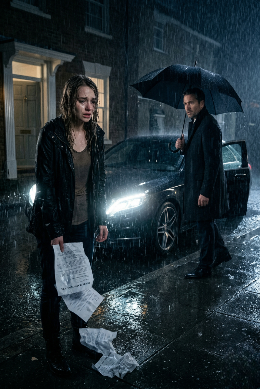 Mi esposo me tiró la prueba de ADN a la cara y nos echó bajo la lluvia… pero de repente