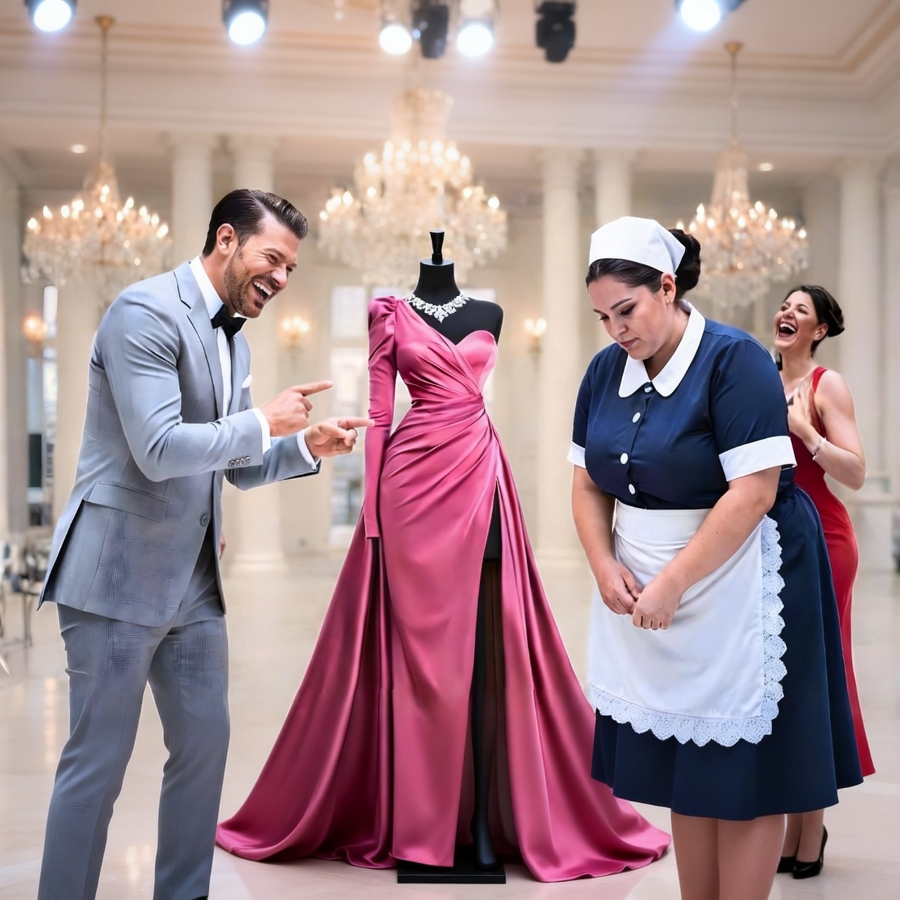 “Si entras en el vestido, me caso contigo” — el millonario se ríe… hasta que se quedó sin palabras…