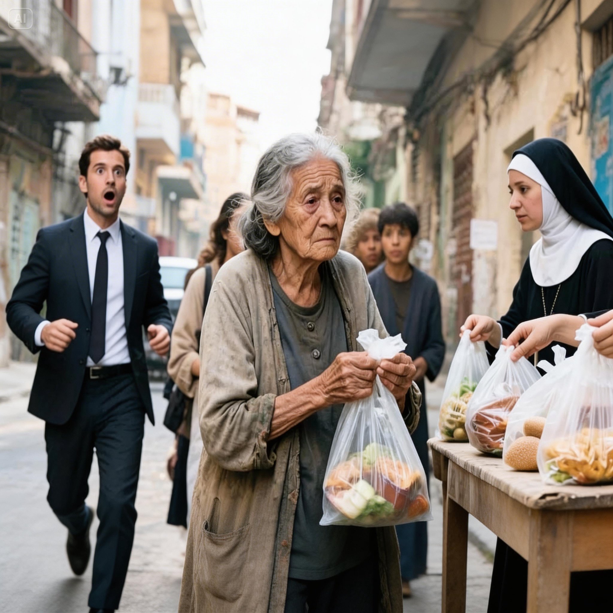 Millonario le enviaba $30mil al mes…queda en shock al encontrarla recibiendo comida de la caridad…