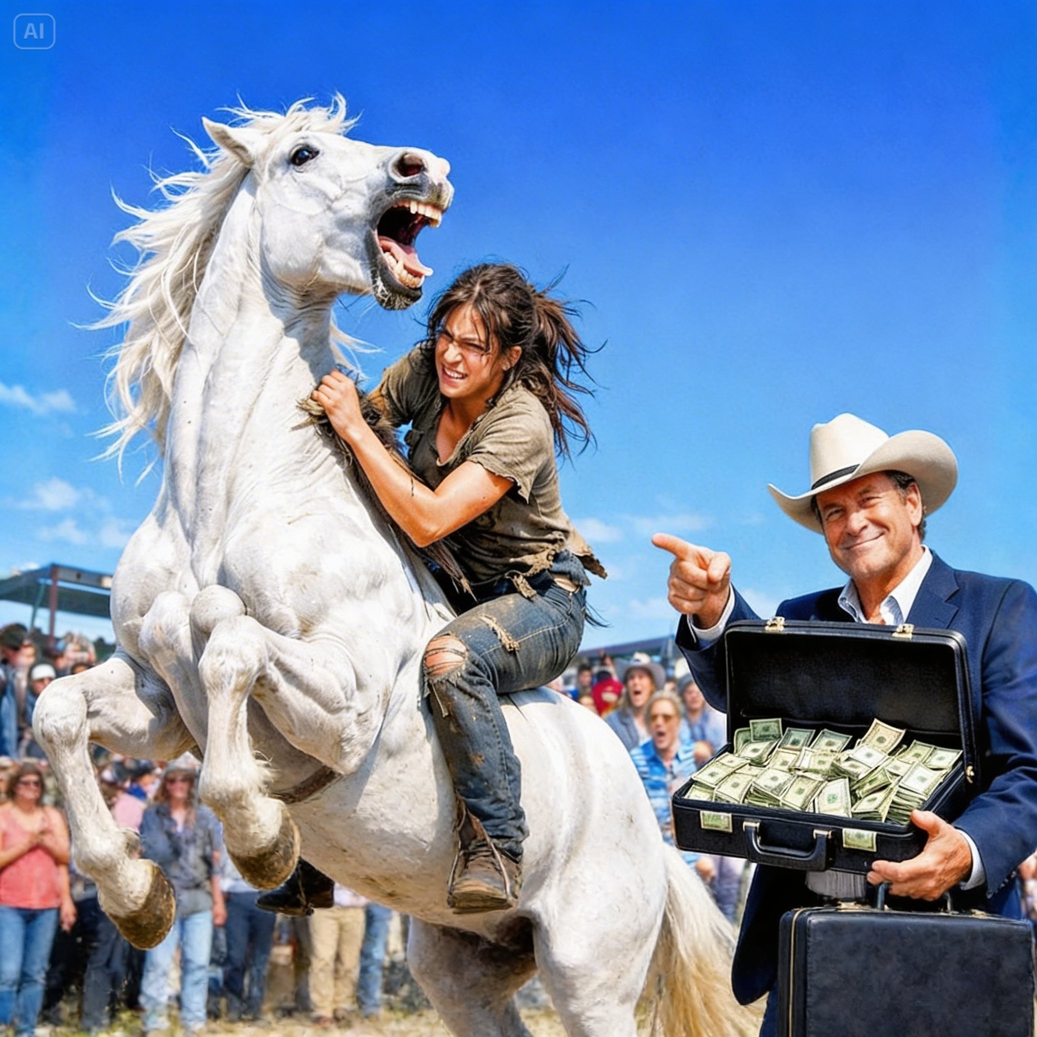 TE DARÉ DIEZ MILLONES SI DOMAS AL CABALLO INDOMABLE… Y LA CHICA ACEPTÓ…