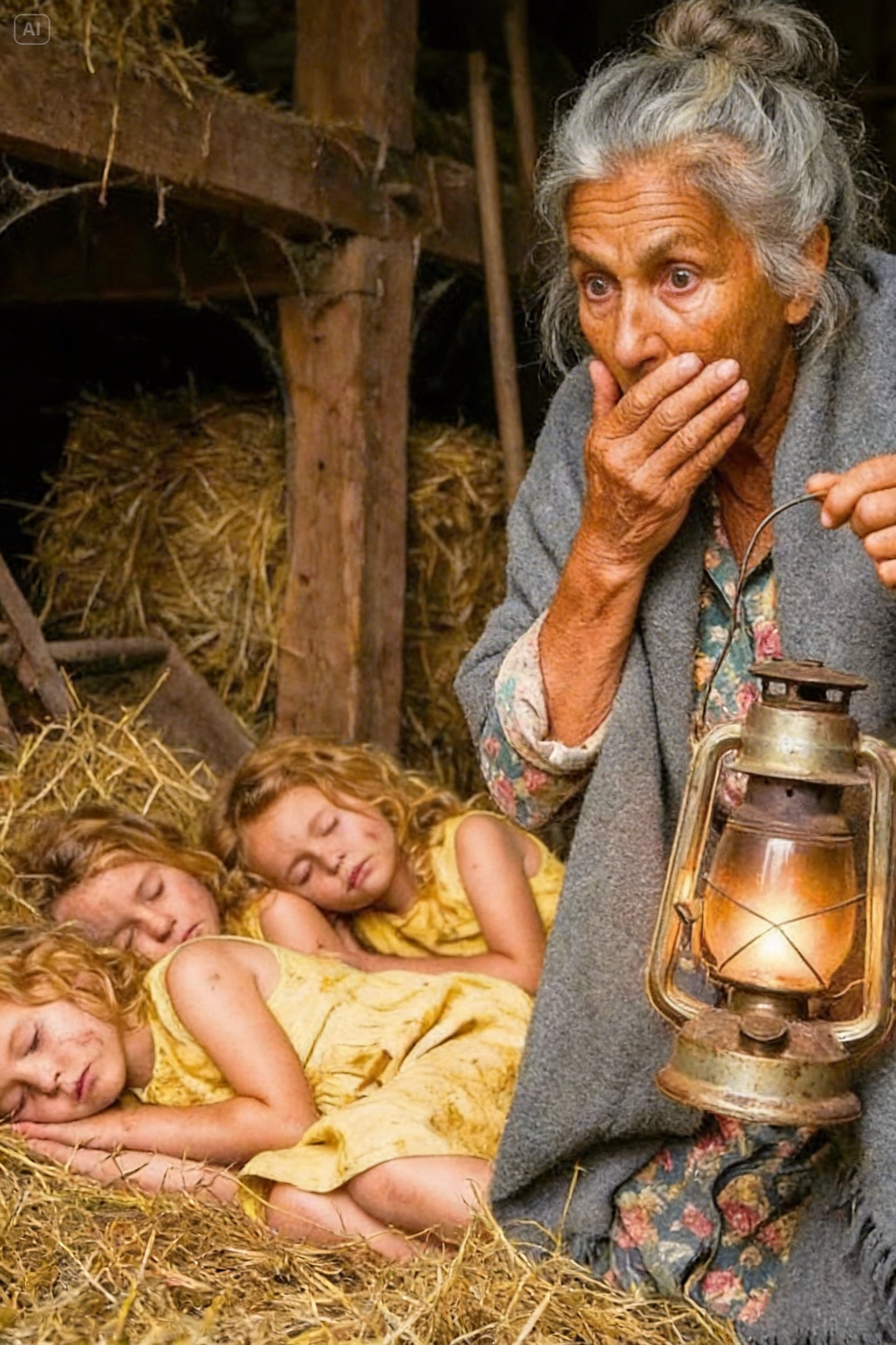 Encontró 3 niñas congeladas en su granero… La nota que traían la hizo llorar…