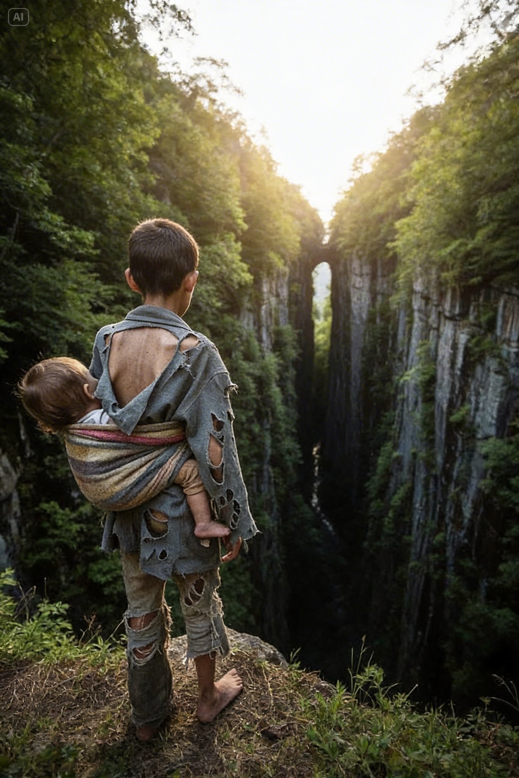El niño huérfano huyó a un barranco oscuro que nadie quería y lo que descubrió ahí cambió su destino…