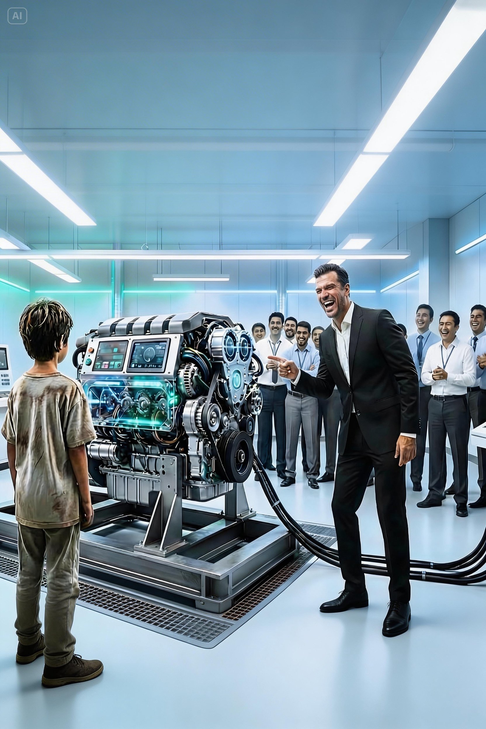 “Yo Arreglo Este Motor” — El Millonario Se Ríe, Hasta Que El Niño Salvó El Proyecto…