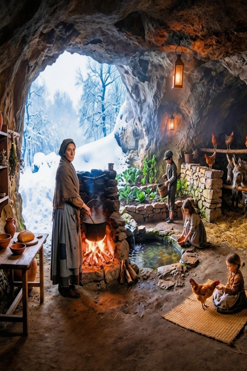 La echaron de su casa en pleno invierno—pero lo que construyó en la CUEVA dejó a todos sin palabras…