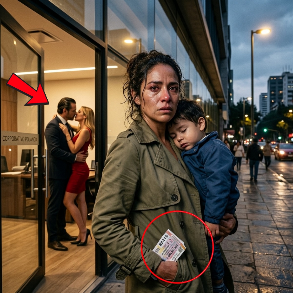 Gané 50 millones. Corrí a la oficina de mi esposo con mi hijo. En cuanto llegué, oí un ruido…