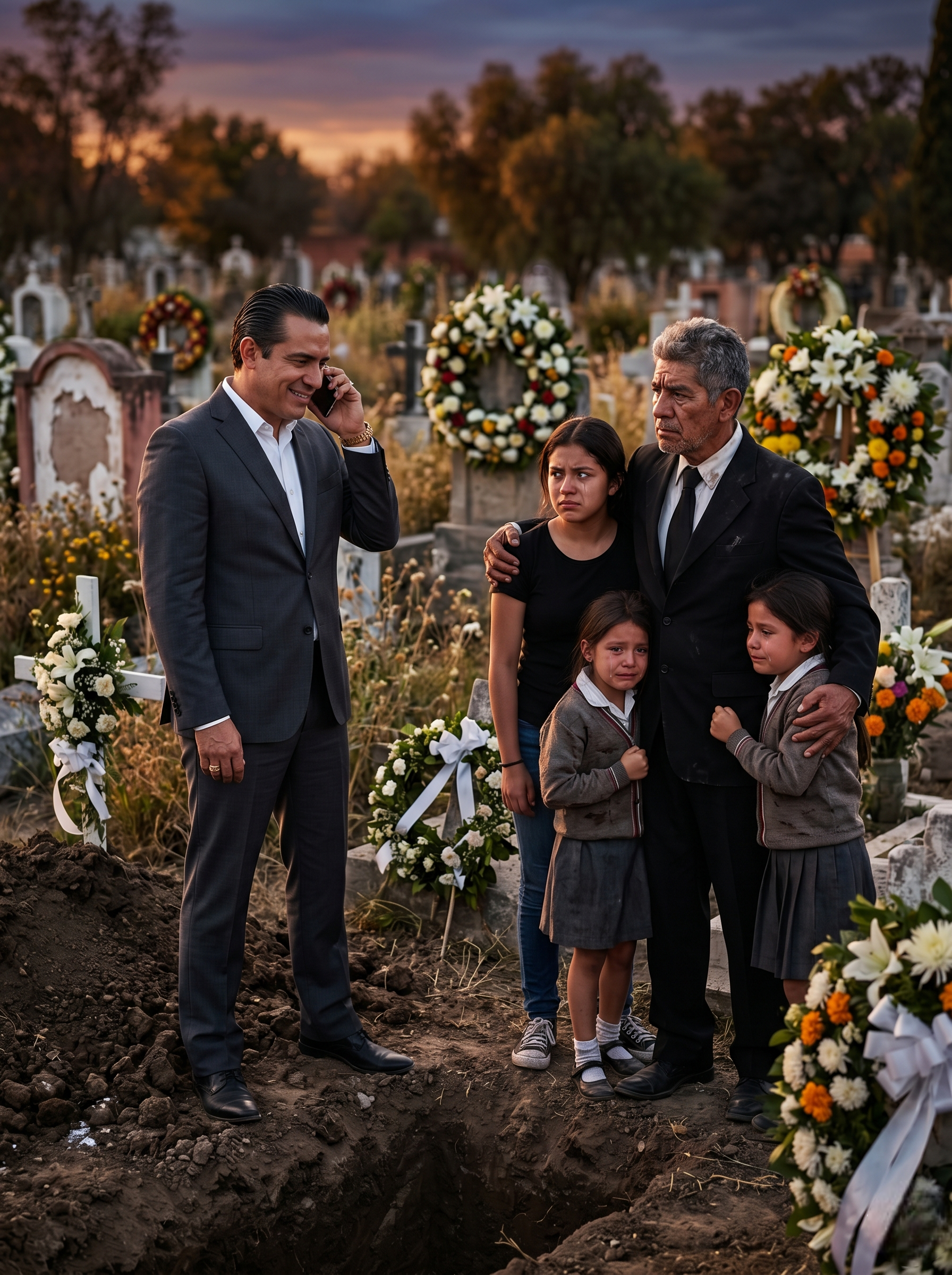En El Funeral De Mi Hija, Mi Yerno Quiso Tirar A Mis Tres Nietas Al Orfanato Para Casarse De Nuevo, Pero No Sabía Que Las Niñas Ya Habían Reunido En Silencio Las Pruebas Que Iban A Destruirlo Frente A Todos…