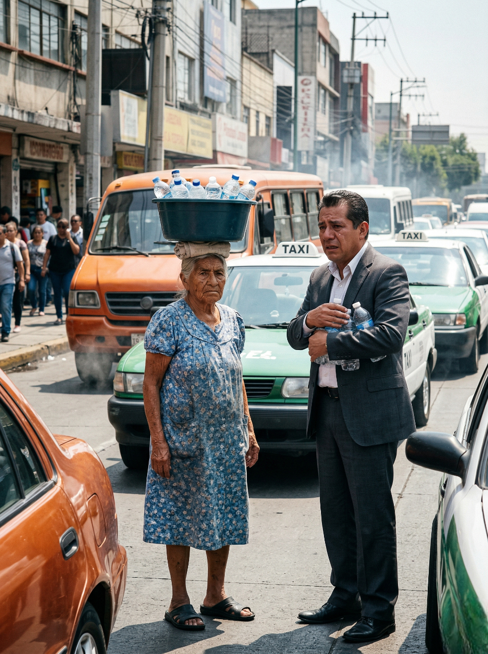¡El millonario creyó que solo estaba atrapado en el tráfico de Insurgentes, pero el destino le puso enfrente a la mujer que había dejado atrás por 12 años! Cuando Rodrigo Ibáñez bajó de su coche de lujo y reconoció a su madre de 80 años vendiendo agua bajo el sol, pensó que podría resolverlo todo con dinero… hasta que ella lo miró con frialdad y le lanzó una sola pregunta que lo destrozó por dentro. Lo que ocurrió después en esa humilde vecindad del oriente de la Ciudad de México cambió para siempre la vida del hijo que se fue, del hermano que se quedó y de la madre que jamás se rindió…