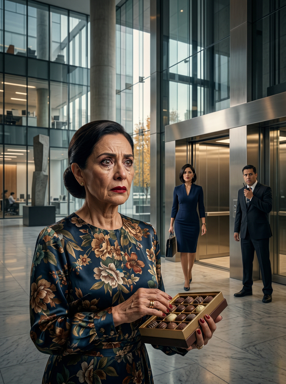 Fui a sorprender a mi esposo con una caja de bombones y el guardia me detuvo con una frase que me partió el alma: “Usted no puede subir… la esposa del señor Monteiro acaba de salir del elevador”; en ese instante descubrí que Jorge llevaba quince años viviendo otra vida, con otra mujer, otra hija y otra casa, pero jamás imaginó que el día en que destruyó mi matrimonio también me devolvería a mí misma, a mi fuerza, a mi libertad y al amor que creí perdido para siempre…