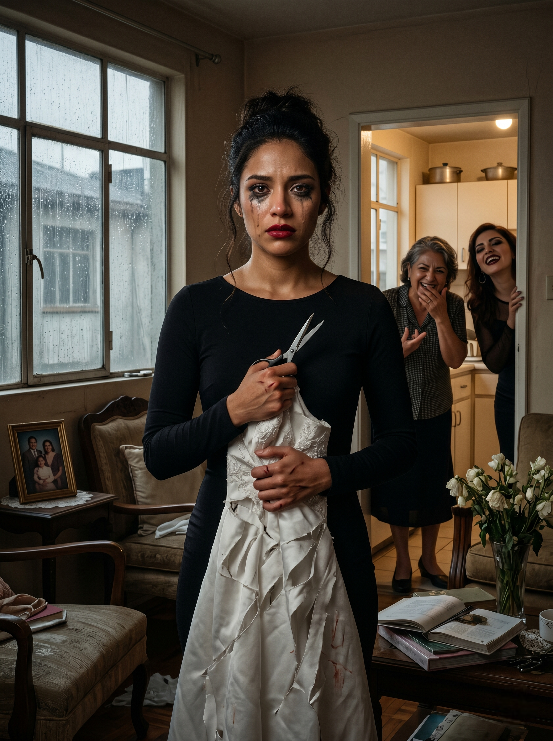 Horas Antes De Casarme, Encontré Mi Vestido Hecho Trizas Y Escuché A Mi Suegra Reírse Detrás De La Puerta; Entonces Entré Al Registro Vestida De Negro Y Convertí Mi Boda En El Funeral De Mi Propia Ingenuidad…