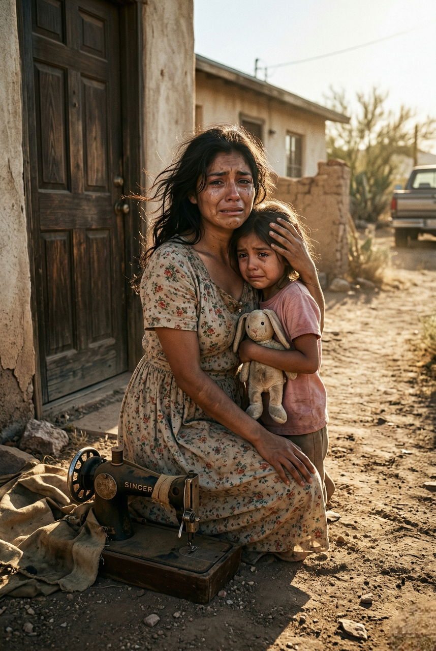 La Noche En Que Su Primo Le Cerró La Puerta En La Cara Y La Dejó En La Calle Con Su Hija Hambrienta, Eloísa Creyó Que Había Llegado Al Último Peldaño De La Humillación; Pero Cuando Arrastró Aquella Vieja Máquina De Coser Oxidada Hasta Un Cobertizo De Iglesia Y Descubrió Que Dentro Dormía Un Secreto Escondido Durante Más De Cuarenta Años, Lo Que Parecía Una Burla Familiar Se Convirtió En La Herencia Más Poderosa De Su Vida, Capaz De Cambiar Su Destino, Desenmascarar A Los Que La Despreciaron Y Salvar Para Siempre A Su Pequeña Catalina…