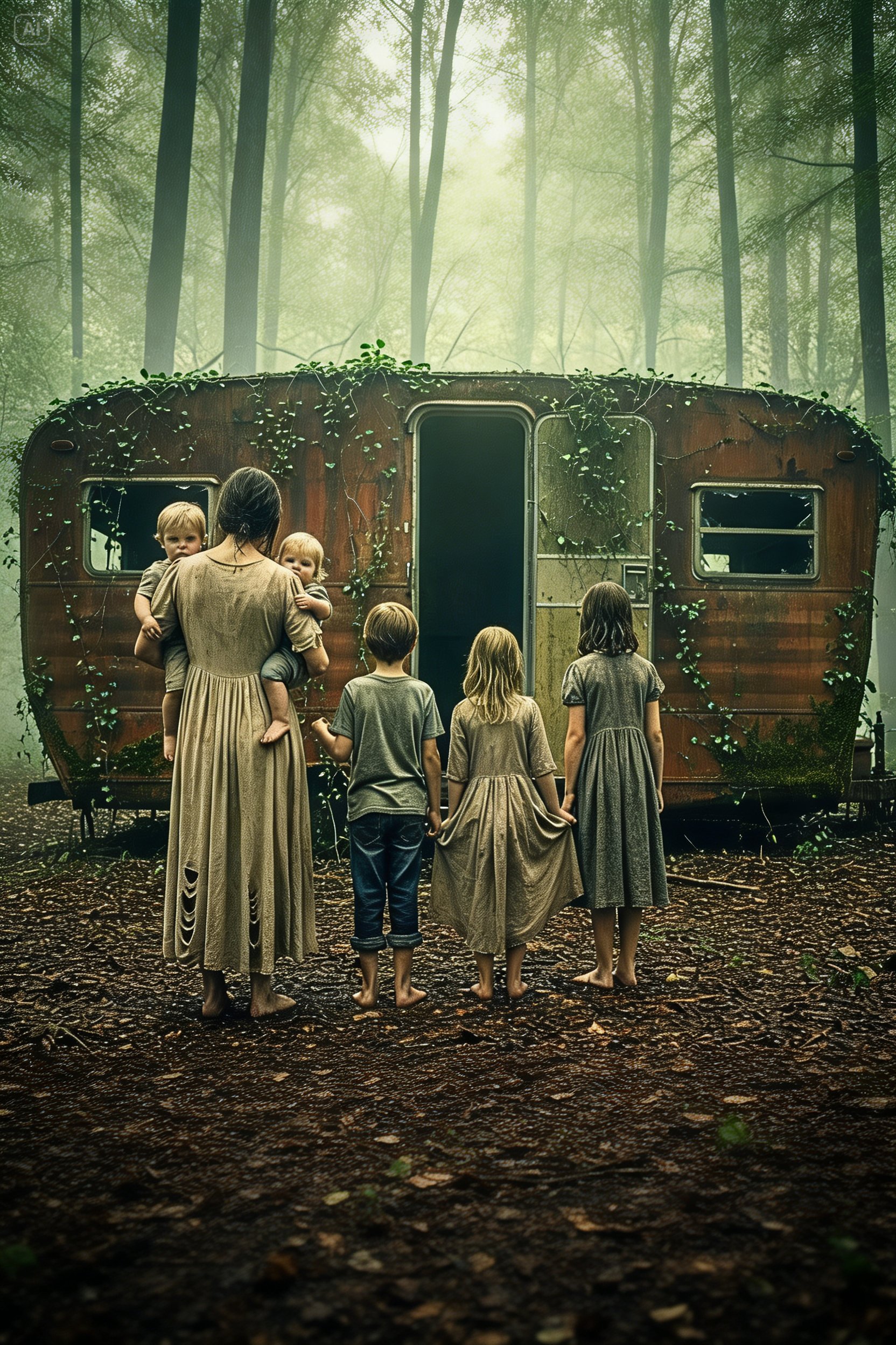 La Viuda Se Mudó Al Remolque Abandonado En El Bosque — Hasta Que Oyó Algo Bajo La Tierra