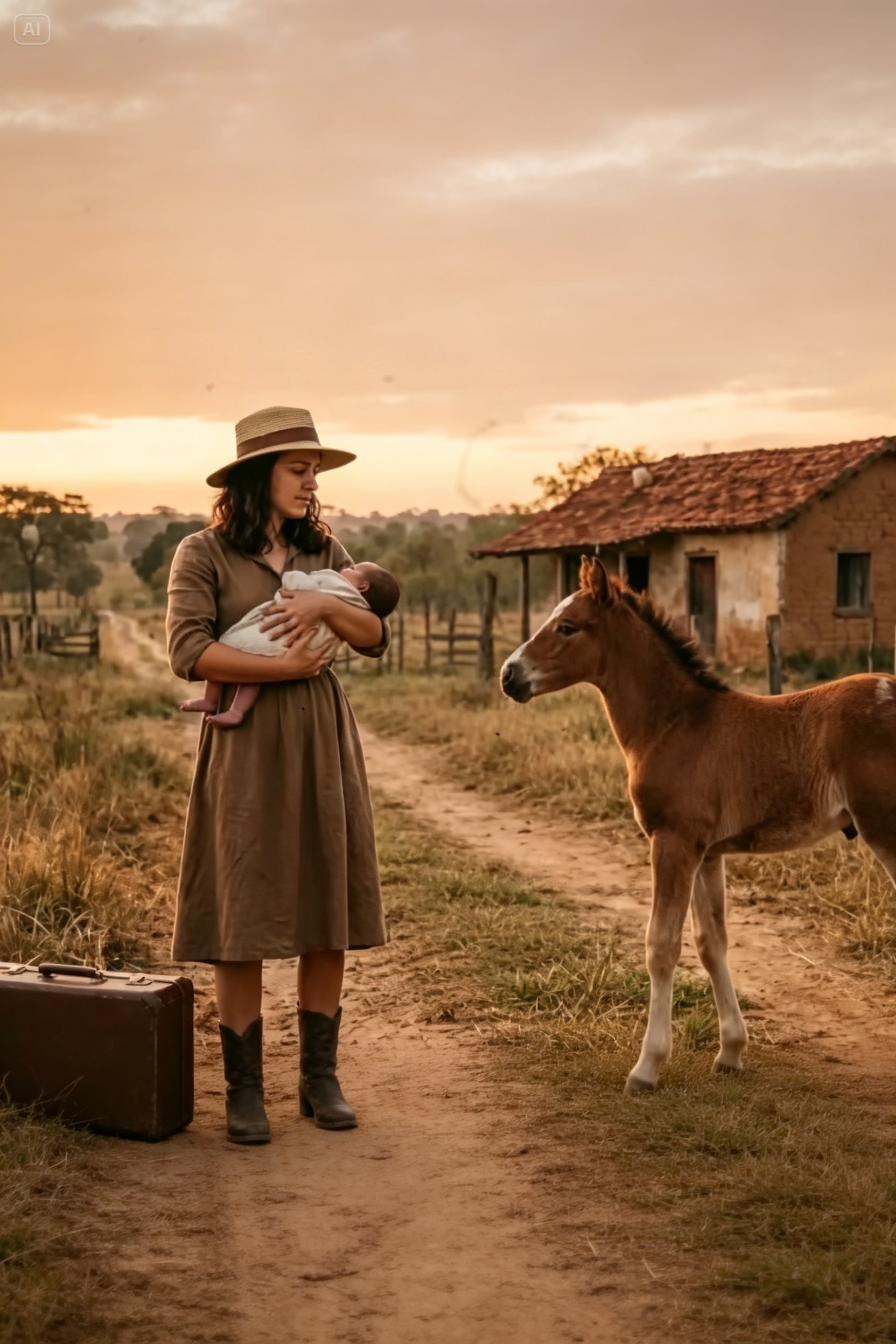 ¡La corrieron con su bebé como si no valiera nada, pero al abrir el portón de un rancho olvidado encontró a un potro recién nacido que la eligió como madre… y nadie imaginó que esa joven mexicana sin techo, sin dinero y sin apellido terminaría derrotando al hombre más poderoso de la región, levantando con sus propias manos una tierra abandonada, convirtiendo el dolor en cosecha, la ruina en herencia y la soledad en un hogar tan fuerte que ya nadie pudo volver a arrebatárselo!