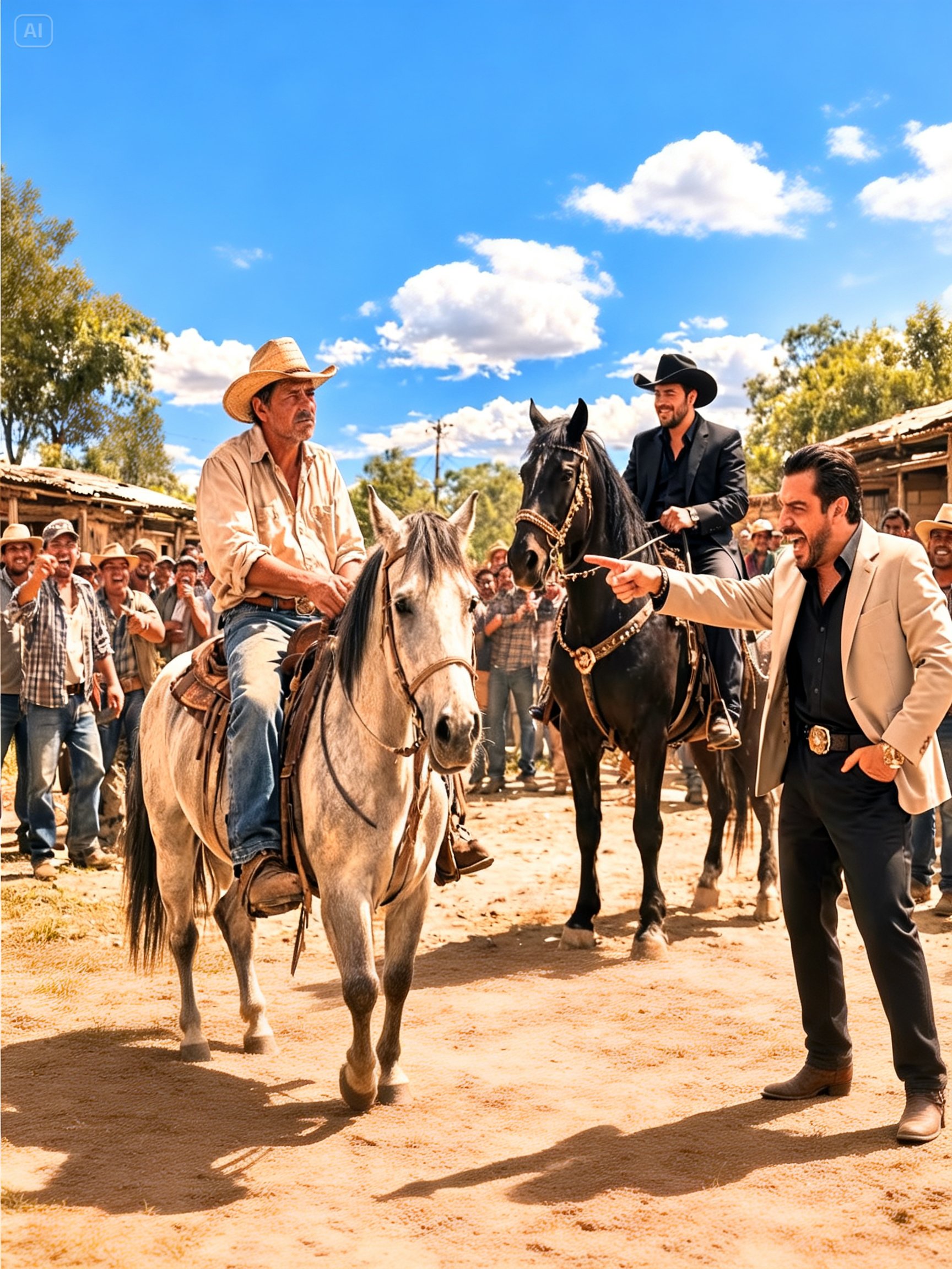 Dos Hermanos Millonarios Se Burlaron Del Campesino Y De Su Caballo Gris Frente A Todo El Pueblo… Pero Nadie Imaginó Que Aquel Animal Callado Iba A Defender Ocho Hectáreas, Una Familia Rota Y El Orgullo De San Jacinto Del Valle…