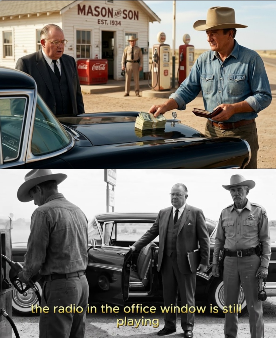 En 1959, John Wayne vio a un sheriff cerrar con candado una gasolinera en la Ruta 66 y luego pagó en efectivo.