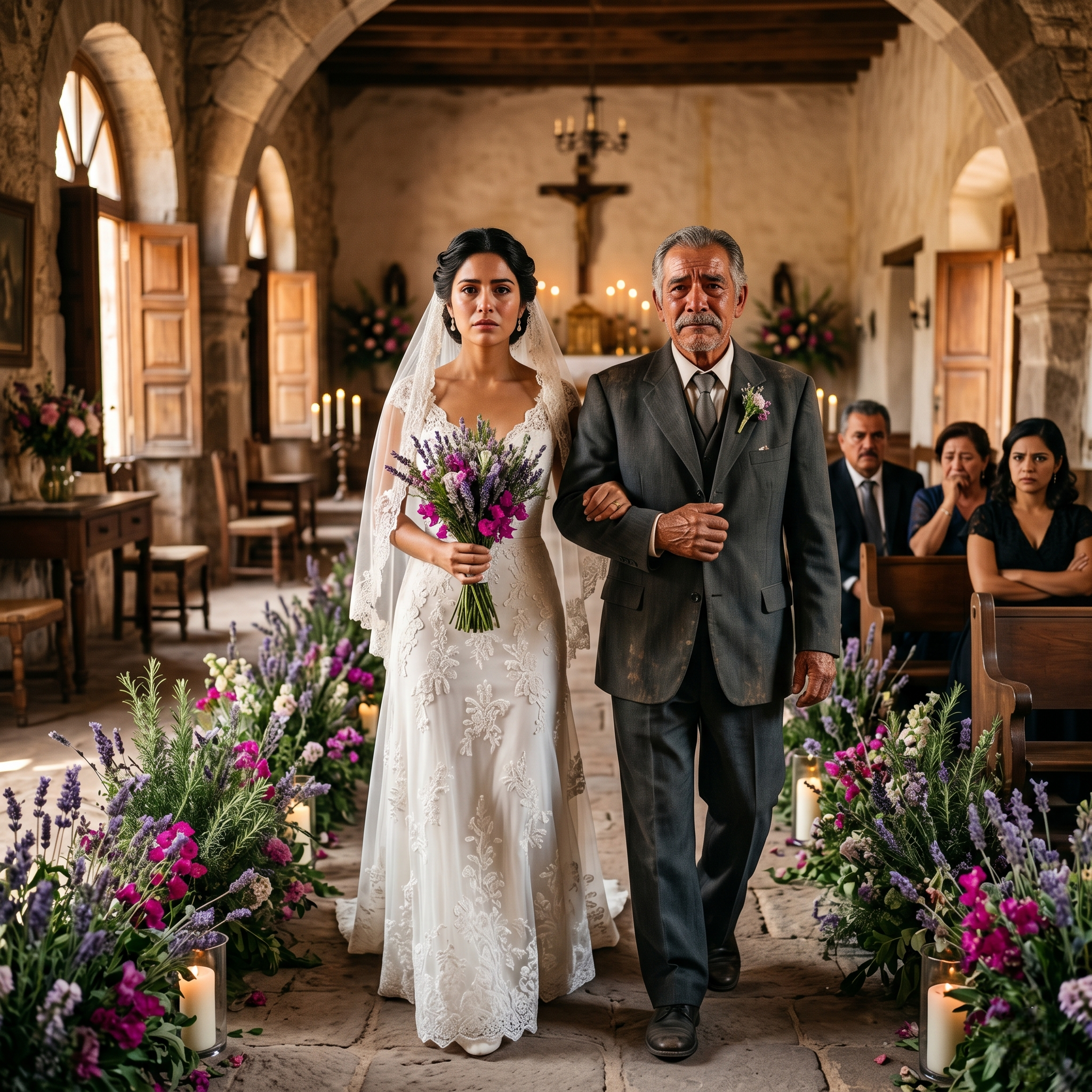 Mi padre eligió el berrinche de mi hermana y me dejó sola antes de caminar al altar, pero un carpintero mexicano apareció en su lugar y reveló la verdad que mi familia nunca quiso aceptar…