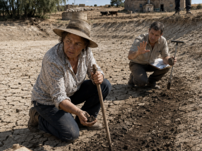 TODOS CREYERON QUE LA SEQUÍA HABÍA MATADO SU FINCA CUANDO LA GRAN BALSA SE SECÓ POR COMPLETO… PERO AL CAMINAR SOBRE EL FONDO AGRIETADO, LA VIUDA ENCONTRÓ UNA FRANJA HÚMEDA QUE SU MARIDO NUNCA HABÍA PODIDO VER