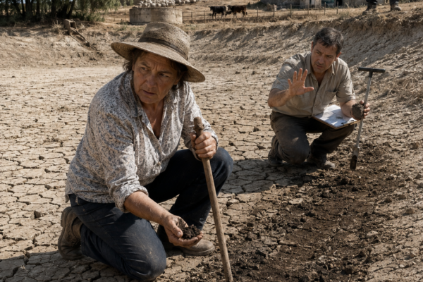 TODOS CREYERON QUE LA SEQUÍA HABÍA MATADO SU FINCA CUANDO LA GRAN BALSA SE SECÓ POR COMPLETO… PERO AL CAMINAR SOBRE EL FONDO AGRIETADO, LA VIUDA ENCONTRÓ UNA FRANJA HÚMEDA QUE SU MARIDO NUNCA HABÍA PODIDO VER