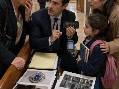 TODOS CREÍAN QUE LA EMPLEADA HABÍA ROBADO EL BROCHE DE 180.000 EUROS DE LA FAMILIA… HASTA QUE SU HIJA DE NUEVE AÑOS MARCÓ UN NÚMERO DURANTE EL RECESO Y UNA MUJER DIJO: «YO VI QUIÉN CAMBIÓ LA JOYA»