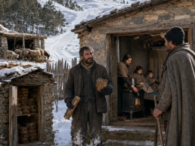 TODOS SE RIERON CUANDO SECÓ 700 KILOS DE ESTIÉRCOL DE OVEJA PARA EL INVIERNO PORQUE «ESO NO ERA LEÑA»… PERO CUANDO LA NIEVE CERRÓ EL PUERTO DURANTE NUEVE DÍAS Y EL CARRO DE MADERA NUNCA LLEGÓ, ENTENDIERON POR QUÉ TAMBIÉN HABÍA FORRADO EL CHOZO CON LANA