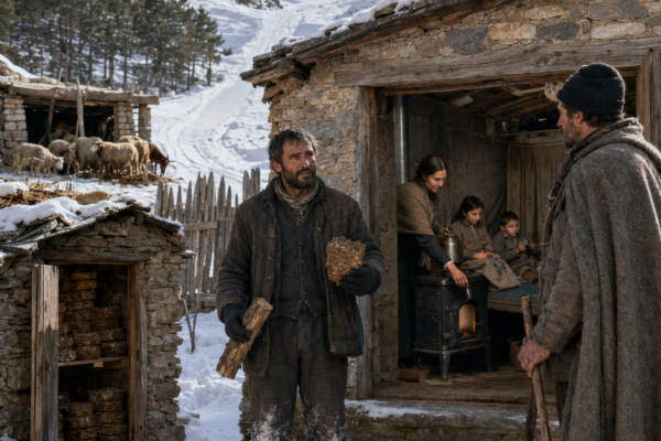 TODOS SE RIERON CUANDO SECÓ 700 KILOS DE ESTIÉRCOL DE OVEJA PARA EL INVIERNO PORQUE «ESO NO ERA LEÑA»… PERO CUANDO LA NIEVE CERRÓ EL PUERTO DURANTE NUEVE DÍAS Y EL CARRO DE MADERA NUNCA LLEGÓ, ENTENDIERON POR QUÉ TAMBIÉN HABÍA FORRADO EL CHOZO CON LANA
