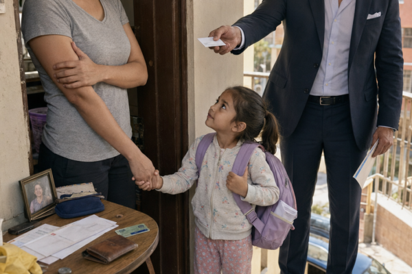 DESPIDIERON A VALERIA POR SALVAR A UNA NIÑA EN UN RESTAURANTE… AL DÍA SIGUIENTE SU PADRE MILLONARIO LLEGÓ A SU PUERTA, PERO LA OFERTA QUE LE HIZO TERMINÓ CAMBIANDO LA VIDA DE LOS TRES