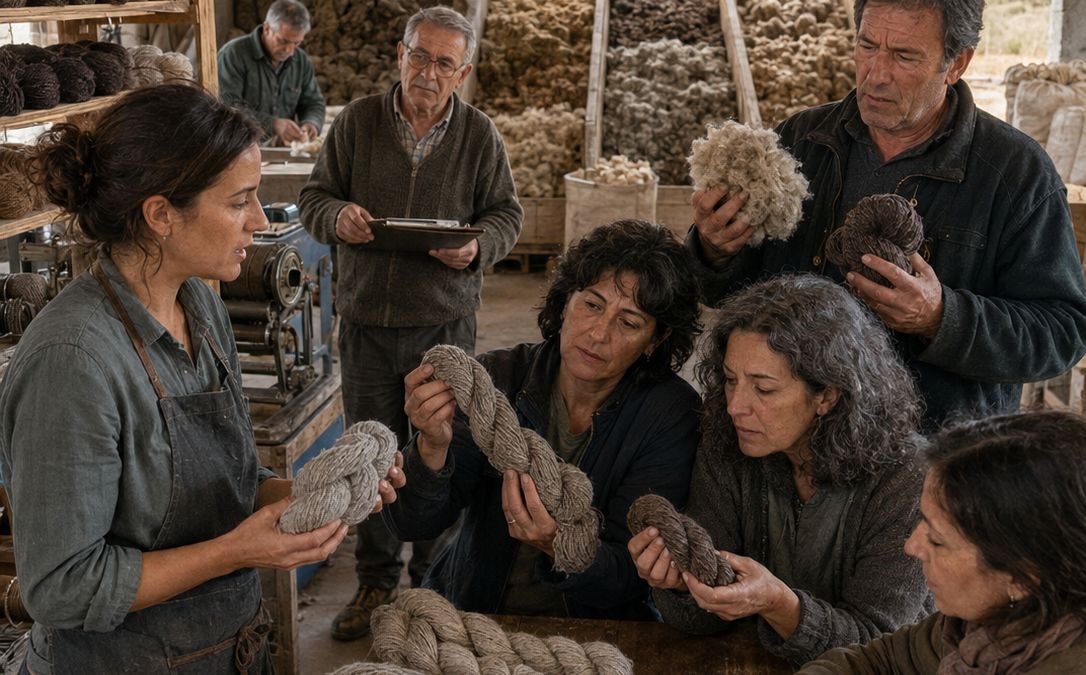 TODOS SE RIERON CUANDO ACEPTÓ 27 TONELADAS DE LANA QUE UNA LAVANDERÍA INDUSTRIAL NO QUERÍA… HASTA QUE SEIS MESES DESPUÉS HABÍA ARTESANOS ESPERANDO TRES MESES PARA COMPRAR SUS MADEJAS