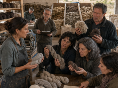TODOS SE RIERON CUANDO ACEPTÓ 27 TONELADAS DE LANA QUE UNA LAVANDERÍA INDUSTRIAL NO QUERÍA… HASTA QUE SEIS MESES DESPUÉS HABÍA ARTESANOS ESPERANDO TRES MESES PARA COMPRAR SUS MADEJAS