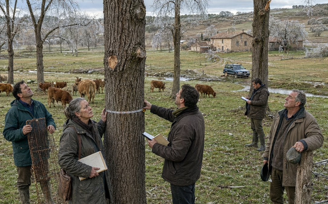 TODOS SE RIERON CUANDO UNA GANADERA PLANTÓ 164 NOGALES EN MEDIO DE UN PASTIZAL QUE YA DABA DINERO… TREINTA AÑOS DESPUÉS, UNA TORMENTA DE HIELO DESTROZÓ LOS ÁRBOLES DE MEDIA COMARCA Y LOS COMPRADORES SOLO SE DETUVIERON EN SU FINCA