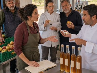 LA COOPERATIVA LE DEJÓ 14 TONELADAS DE MANZANAS QUE NADIE QUERÍA VENDER… LOS VECINOS PENSARON QUE IBA A LLENAR LA FINCA DE PODREDUMBRE, HASTA QUE UN CHEF DE BARCELONA PROBÓ UNA CUCHARADA Y PREGUNTÓ: «¿CUÁNTAS BOTELLAS PUEDES HACERME?»