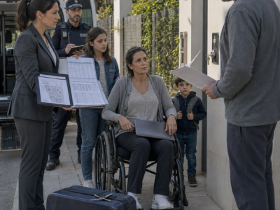 VOLVÍ DEL HOSPITAL EN SILLA DE RUEDAS Y ENCONTRÉ MIS MALETAS EN LA ACERA… MI MARIDO ME DIJO “COGE A TUS HIJOS Y VETE”; NO LLORÉ, HICE PASAR A MI ABOGADA Y AL POLICÍA QUE VENÍA DETRÁS… ÉL TODAVÍA NO SABÍA QUE YO YA HABÍA SEGUIDO EL RASTRO DE LOS 36.800 €